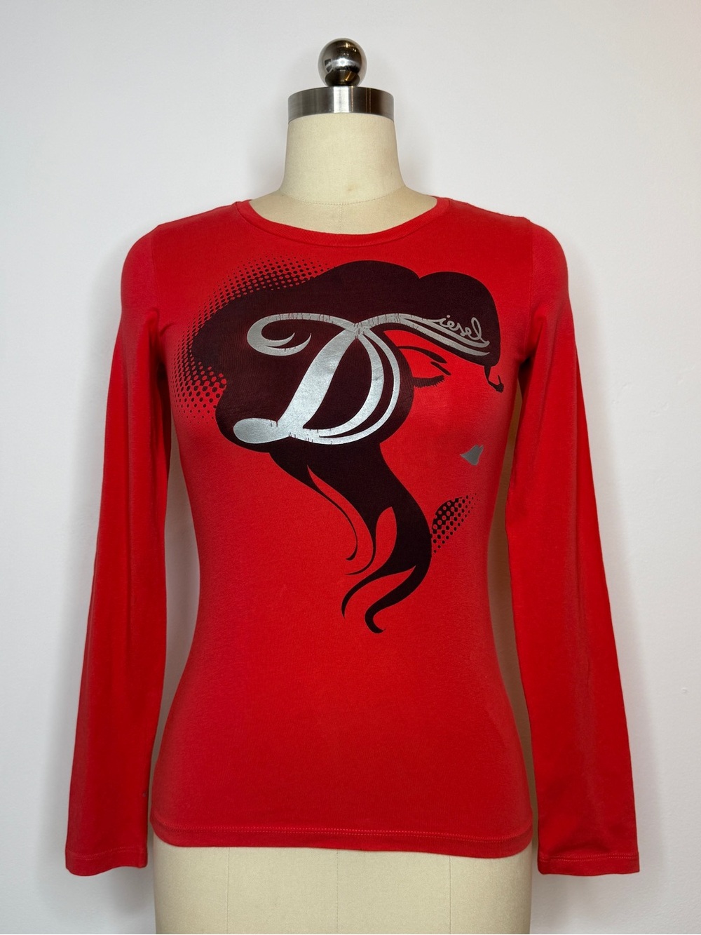 Diesel red girl face tee